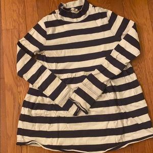 Free People blue and white striped tunic top.